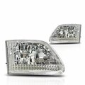 Winjet Ford F-150 1997-03 / 97-03 F-250 / 97-02 Ford Expedition Crystal Head Lights - Chrome / Clear CHWJ-0014-C